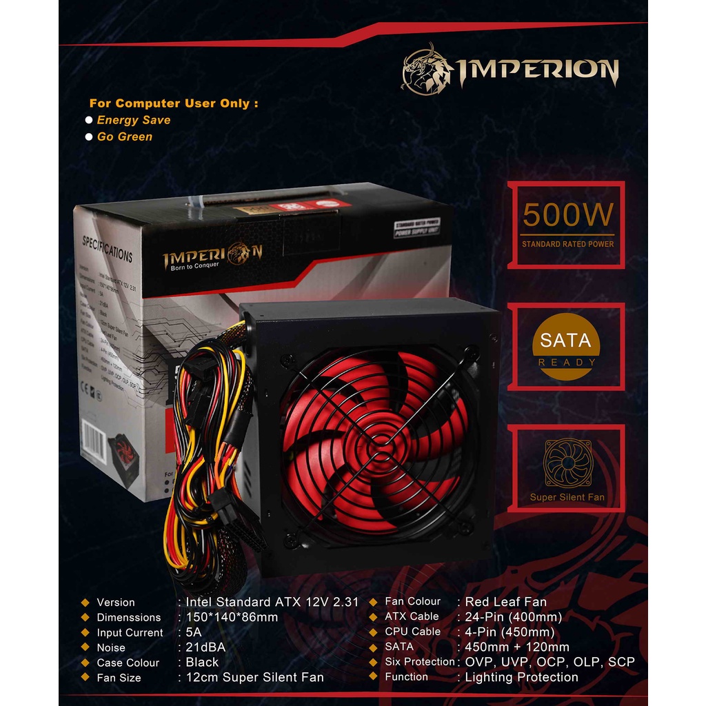 PSU Gaming / Power Supply Imperion 500W