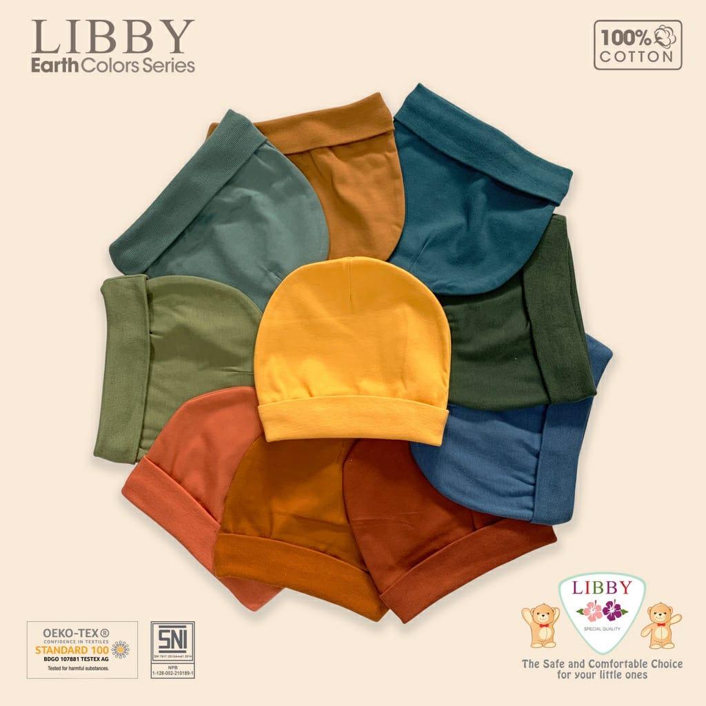 LIBBY (1pcs) Topi Bulat Earth Series Comfy Set Polos Warna