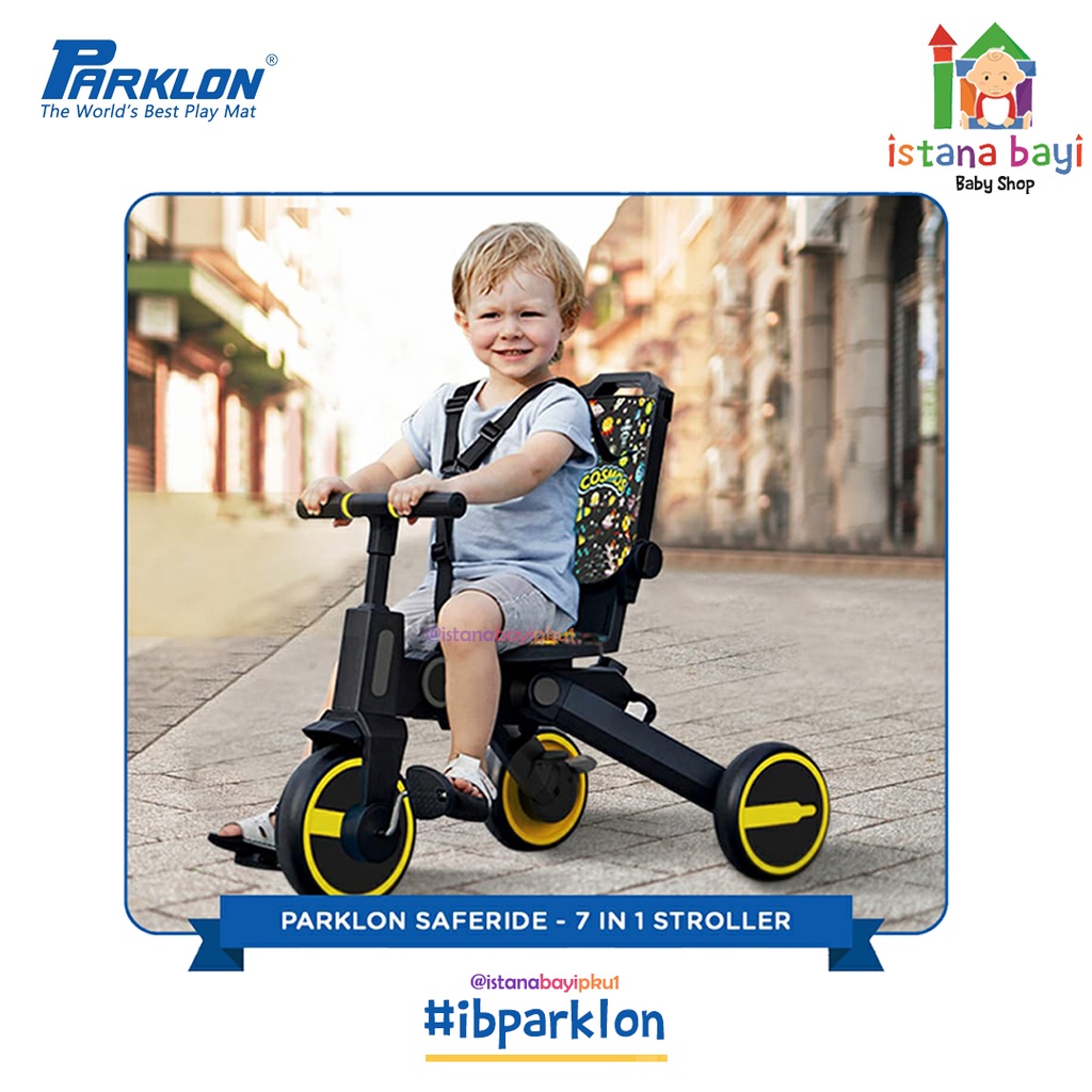 Parklon Saferide 7in1 Smart Folding Trike - Stroller Bayi / Kereta Dorong Bayi