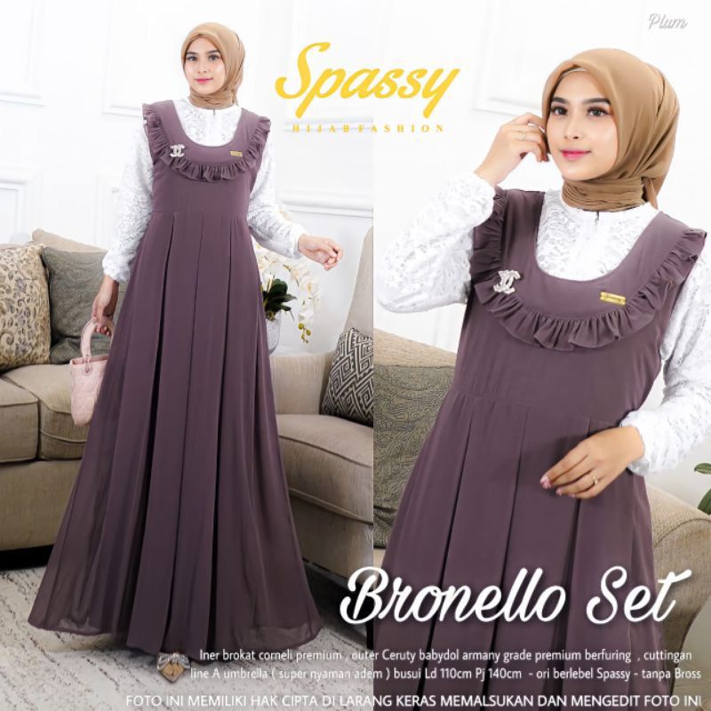 BRONELLO SET | GAMIS CERUTY POLOS MIX BRUKAT COMELI