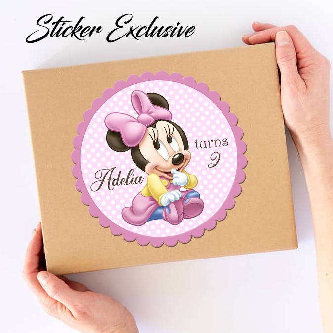 

50 STIKER / STICKER MINNIE 2-1 UTK BAG / BENTO / SOUVENIR ULTAH ULANG TAHUN
