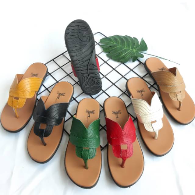 Kode : Jbb /sandal kulit garut/sandal kulit murah/sandal papirut /sandal kulit ori/sandal wanita