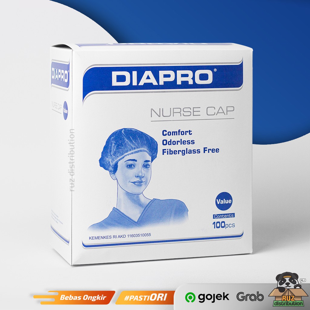 DIAPRO Nurse Cap - Hair Net Mob Cap / Penutup Kepala