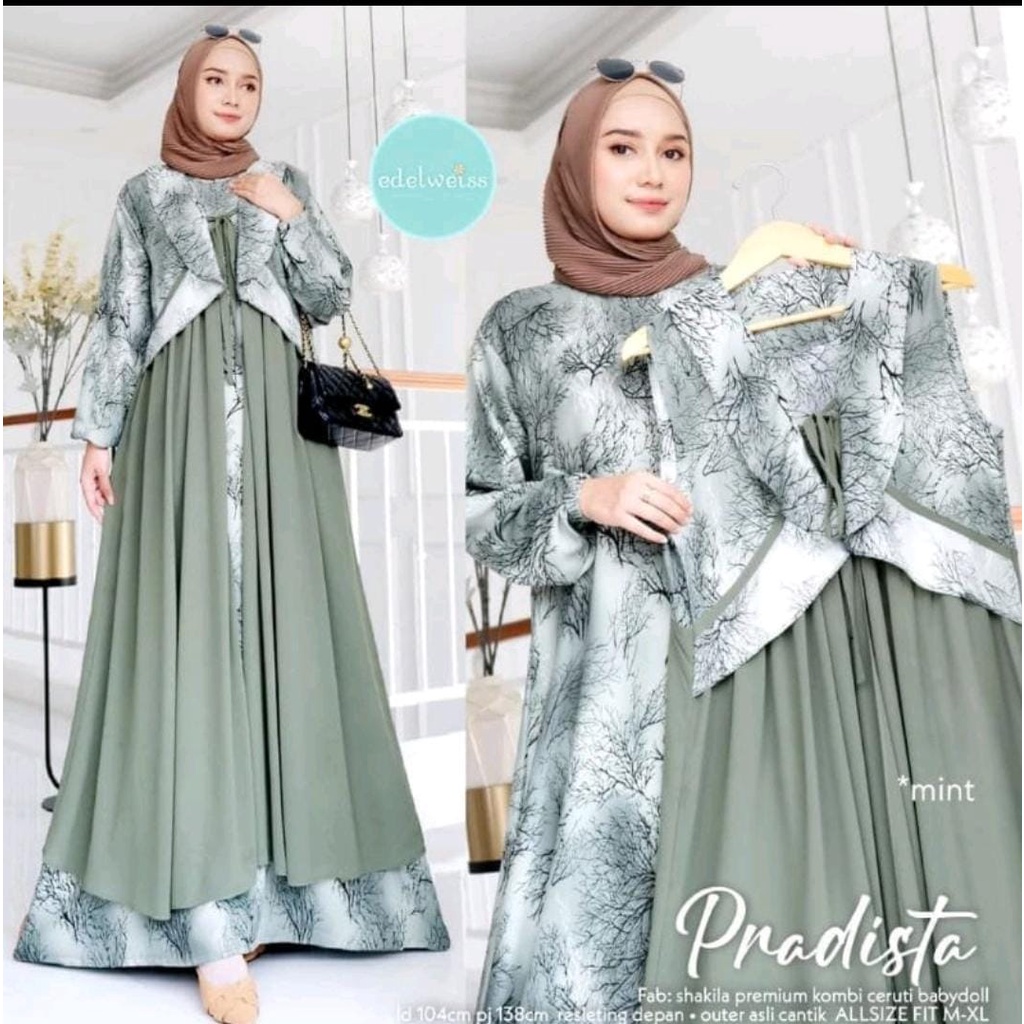 LANGSUNG KIRIM GAMIS SYAKILA PLUS BLAZER CERUTY PISAH// GAMIS SAKILA //OUTER CERUTY BEBYDOLL//BUSUI