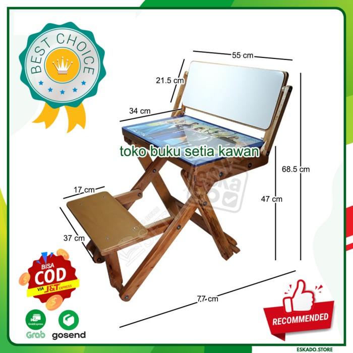 Big Promo Terbaru Table | Meja Belajar Lipat + Whiteboard + Bangku