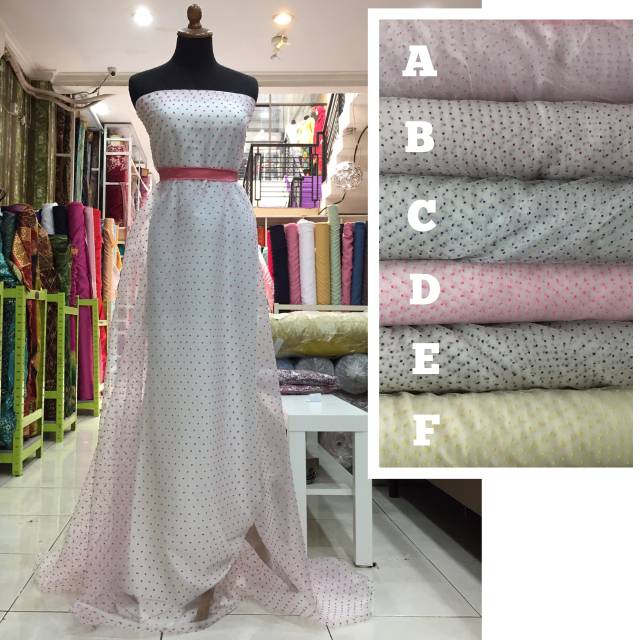 Jual Bahan Organza Dot Kain Organza Meteran Shopee Indonesia