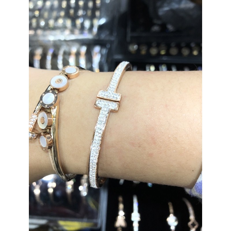 Gelang Bangle Titanium GOLD/ gelang Rosegold/Gelang fashion/anti karat/anti luntur/ cartier