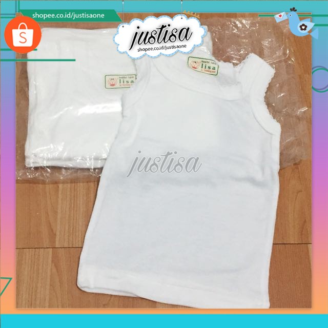 Promo !! PROMO !!! singlet lisa-6pc singlet bayi lisa-singlet berkualitas || UKURAN 18 (6-12bln)