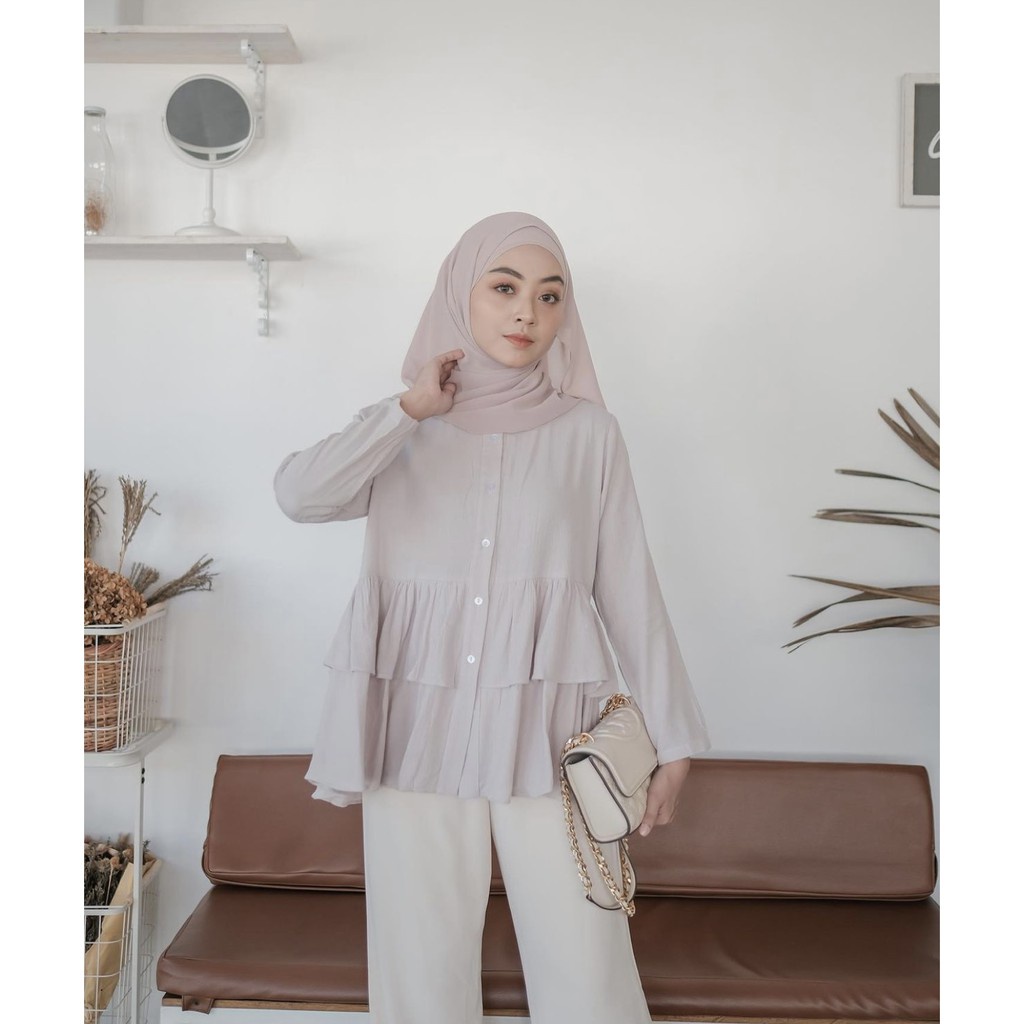 VIRGO BLOUSE / KEMEJA ATASAN WANITA BUSUI / ATASAN BLOUSE RUFLE BUSUI FRIENDLY