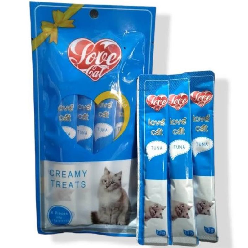 Snack Kucing Love Cat Creamy Treats 4x15gr