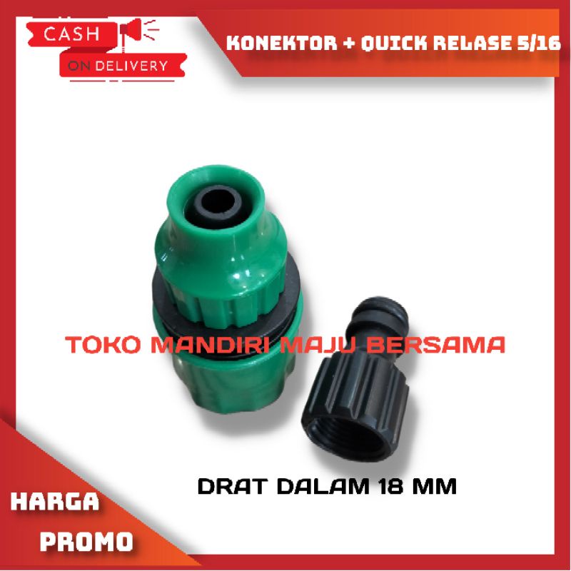 KONEKTOR POMPA DC DRAT 18MM DAN QUICK RELASE / UNTUK KONEKTOR POMPA DC