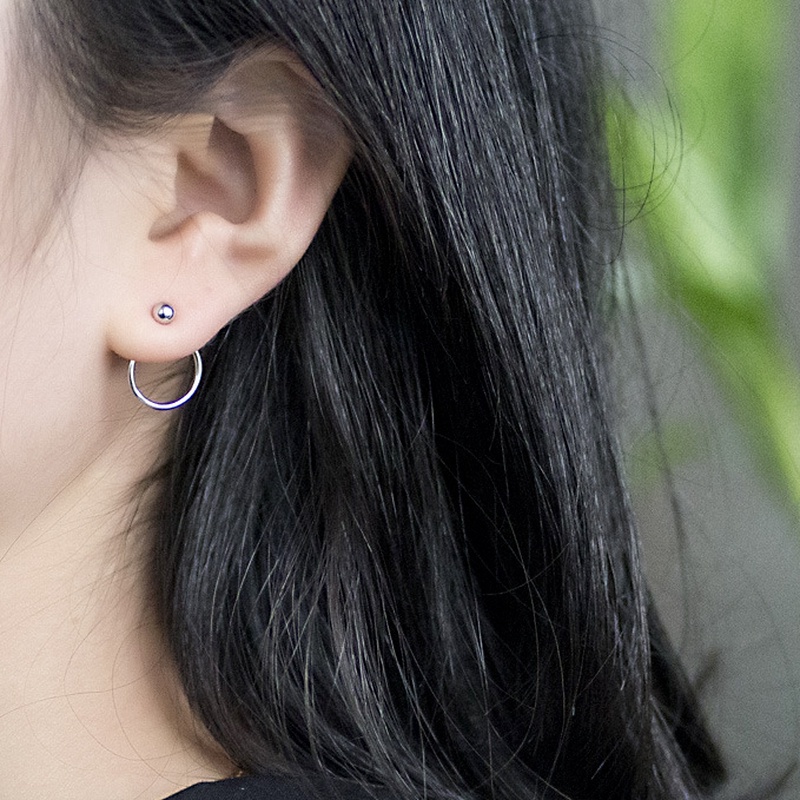We Flower Anting Stud Bentuk Bola Bulat Kecil Gaya Normcore Untuk Wanita
