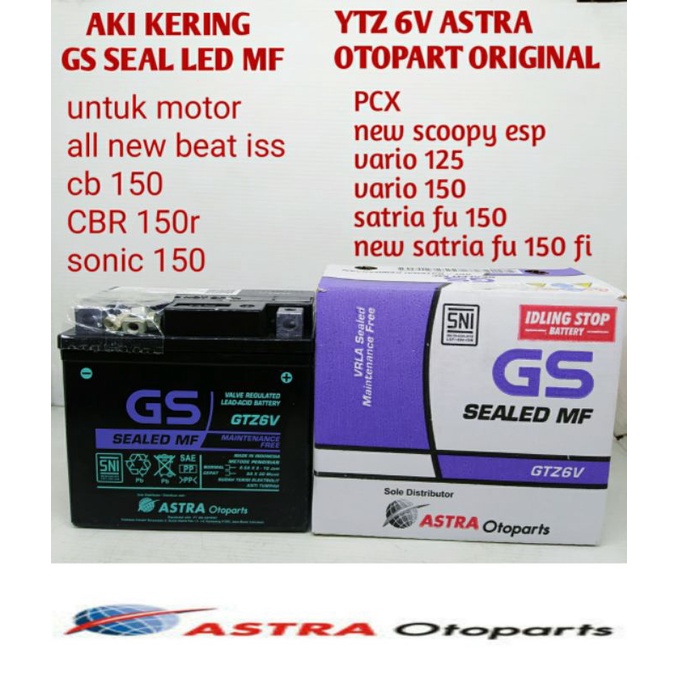 AKI KERING GS SEALED MF GTZ 6V ASTRA OTOPARTS ORIGINAL (SNI)