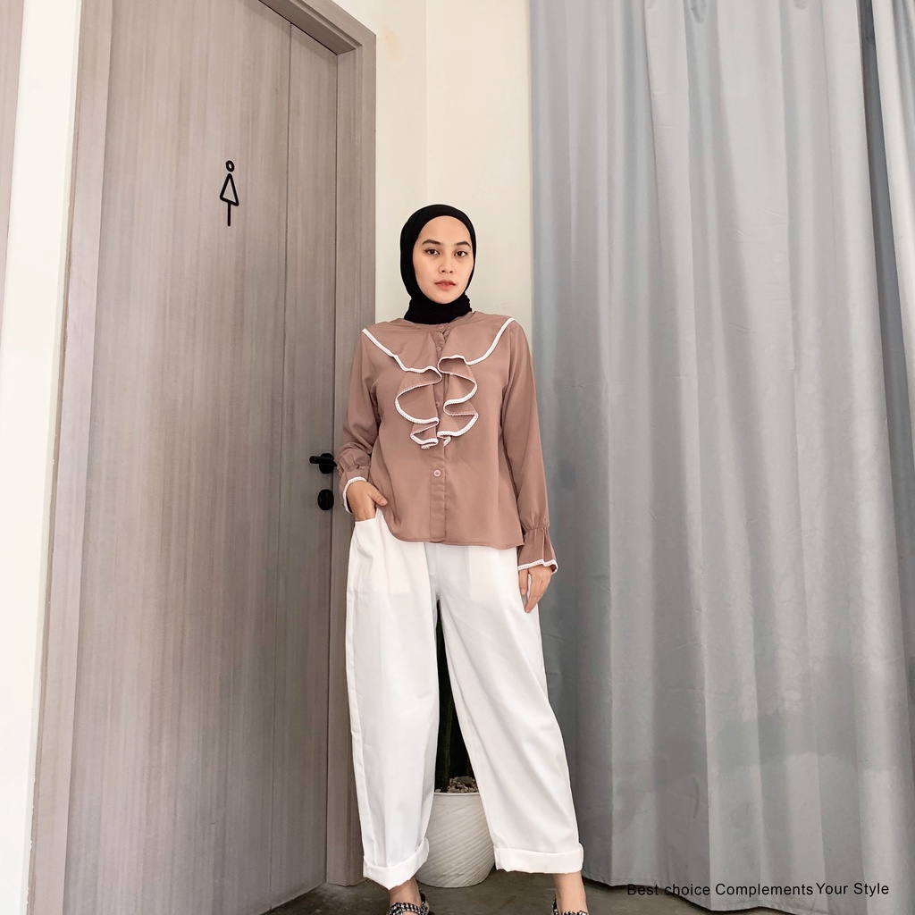 Rosaline Blouse Basic Atasan Wanita by Mahyra