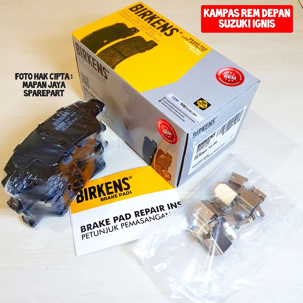 BIRKENS KAMPAS REM DEPAN SUZUKI IGNIS BRAKEPAD ORI