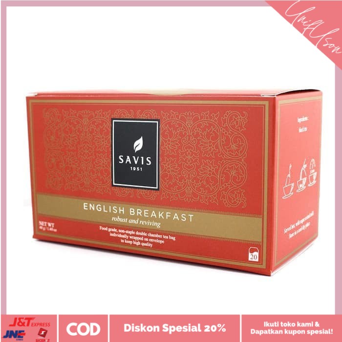 

⭐COD⭐ Teh Premium Savis English Breakfast Tea 20 Teabags