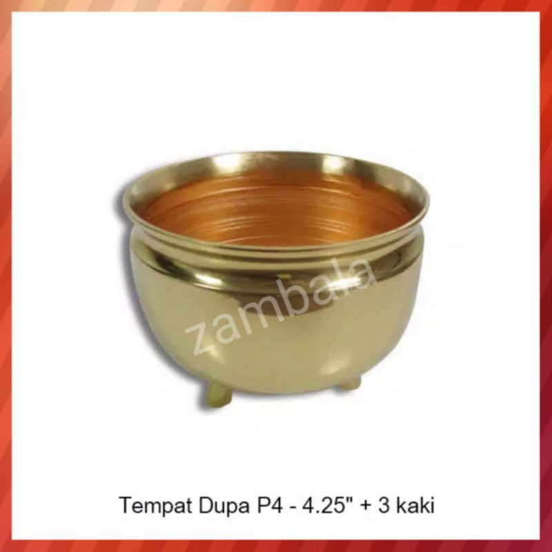 Hiolo Bokor tempat bakar dupa kuningan P4