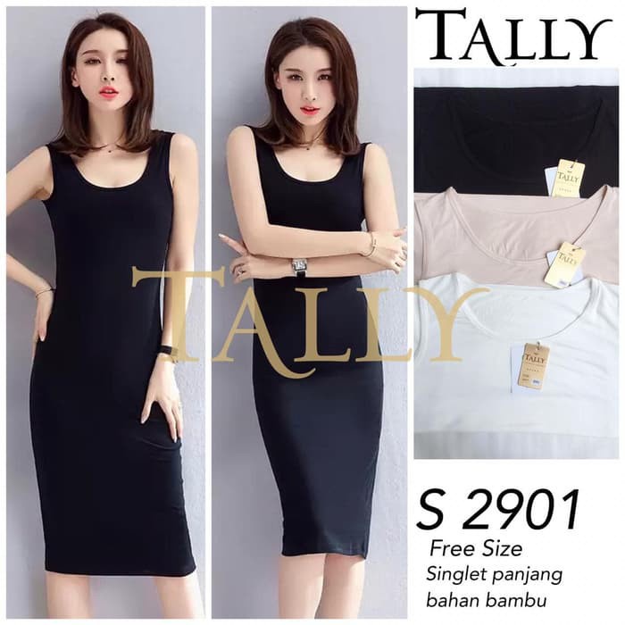 Tank Top Singlet Panjang Wanita Tally Fit To XL 2901 Termurah