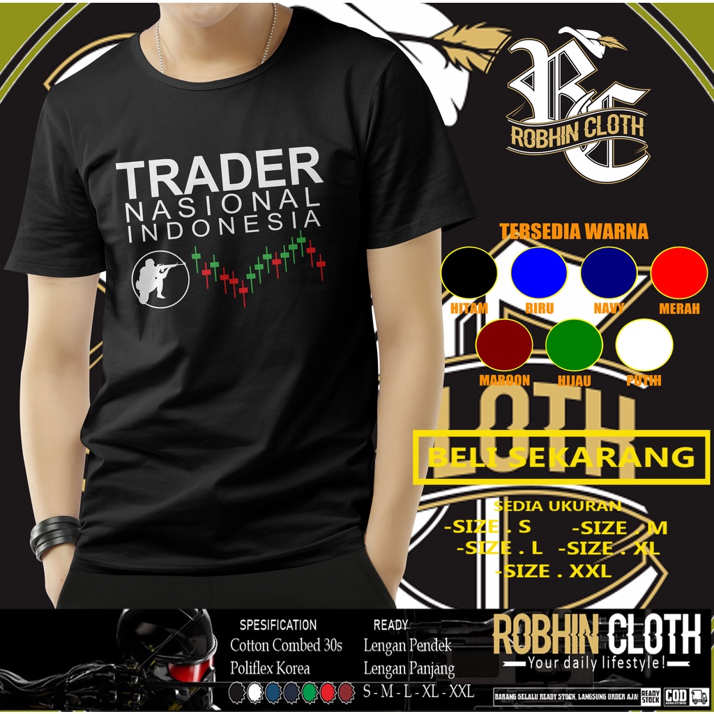 Kaos Baju Trading Forex Trader Nasional Indonesia Sniper Candle Stick Baju Distro