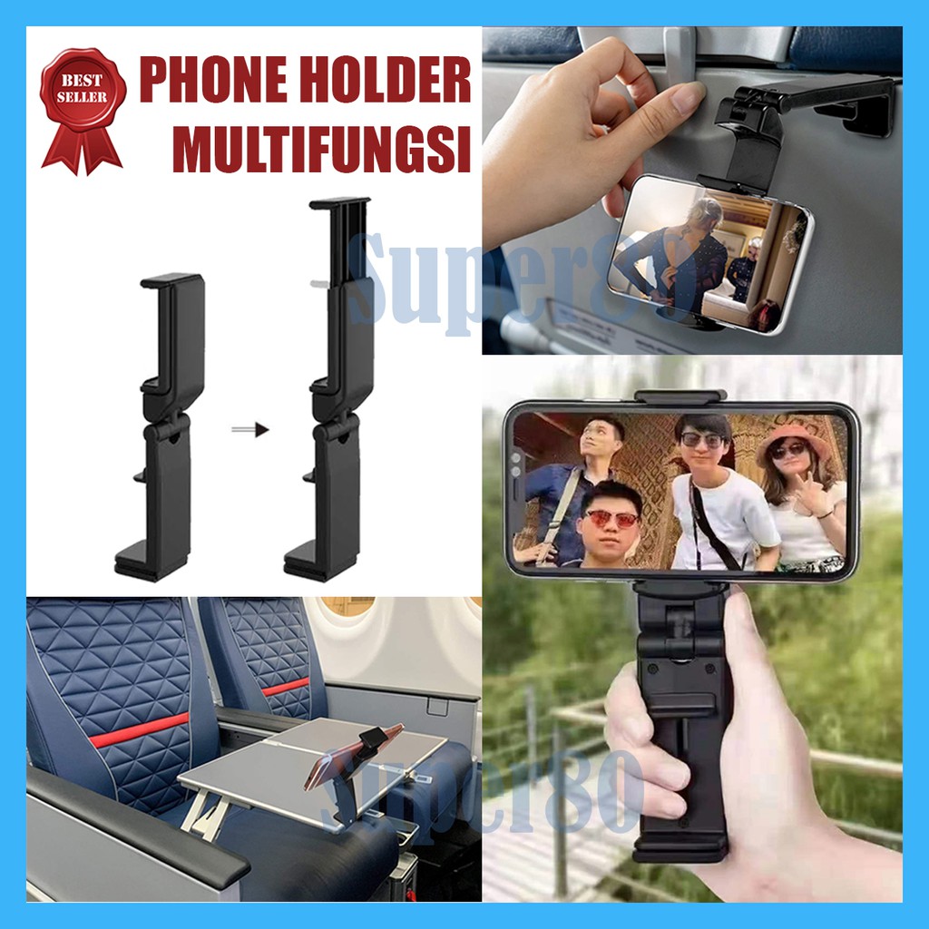 Phone Holder Multi Fungsi 3in1 Universal Selfie Stick Meja Mobil Jepit Gantung Lipat HP