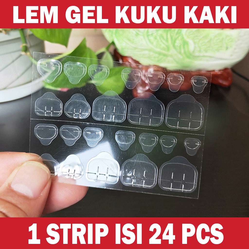 LEM GEL  DOUBLE TAPE KUKU KAKI 1 STRIP ISI 24 / FAKE NAILS NAIL ART KUKU PALSU / LEM GEL / NAIL GLUE
