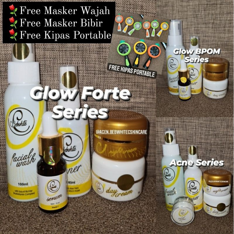 PAKET GLOW FORTE BEBWHITE C BBC GLOW BPOM PAKET ACNE BEBWHITE C BBC ORIGINAL