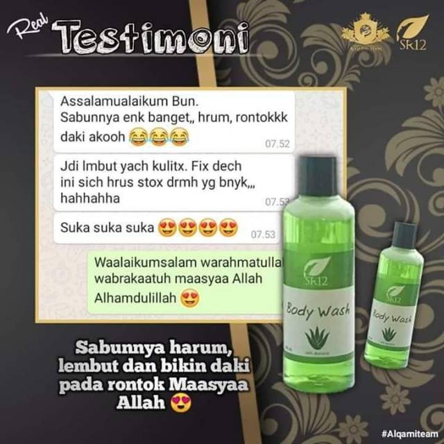 BODY WASH SR12  AMPUH SEGARKAN KULIT / CERAHKAN KULIT / LEMBABKAN KULIT / ATASI JERAWAT PUNGGUNG