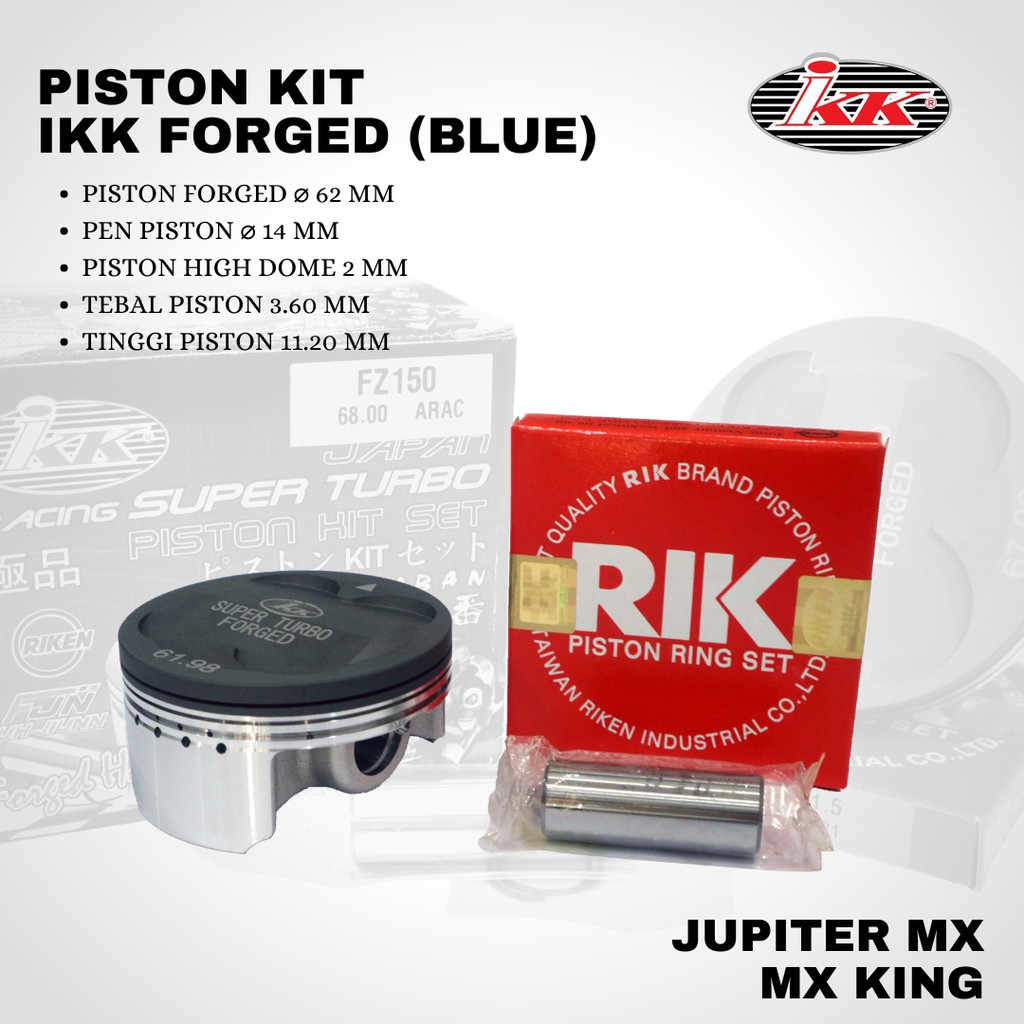 Piston IKK mx mx king 62 pin 14 forged Blue