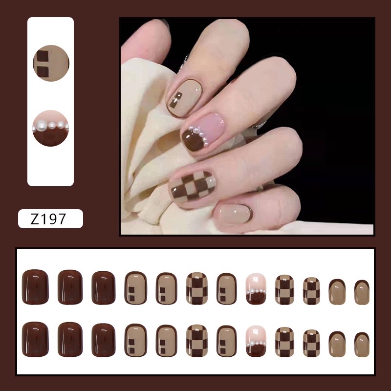 Kuku Palsu 【B112，lem cair】Nikah kuku Wedding False Nailart Pengantin Tangan