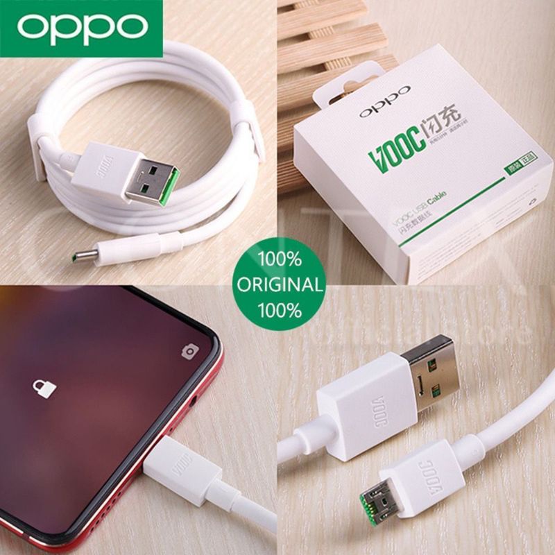 ( GARANSI VOOC)Kabel data / Kabel Charger  OPPO ORIGINAL 100% F9 ,F11, Find 7, Find 7A, N3, R5, R7, R7s,R17, R7 Plus, F1 Plus A3S Find X, Reno 2, Reno 2F, Reno 3, Reno 4,Reno 5,A52, A53, A92, A5 2020, A9 2020 VOOC Quick Charge