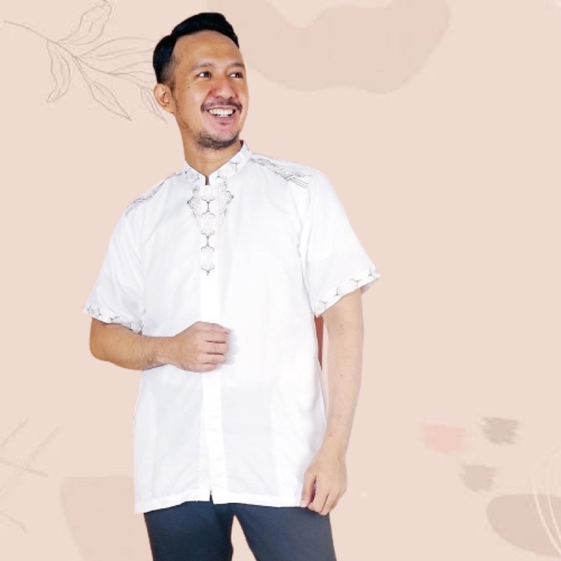 Baju Koko Pria/ Baju Koko dewasa/ Baju Koko bordir