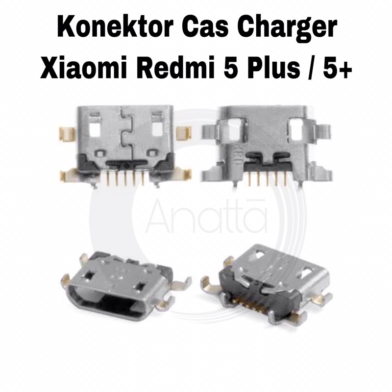 Konektor Cas Charger Xiaomi Redmi 5+ / 5 Plus - 5 Pin Charging Port Con Connector Micro USB