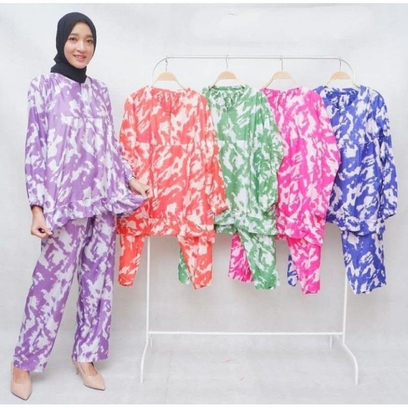 PIYAMA TIEDYE JUMBO ONE SET PIYAMA RAYON