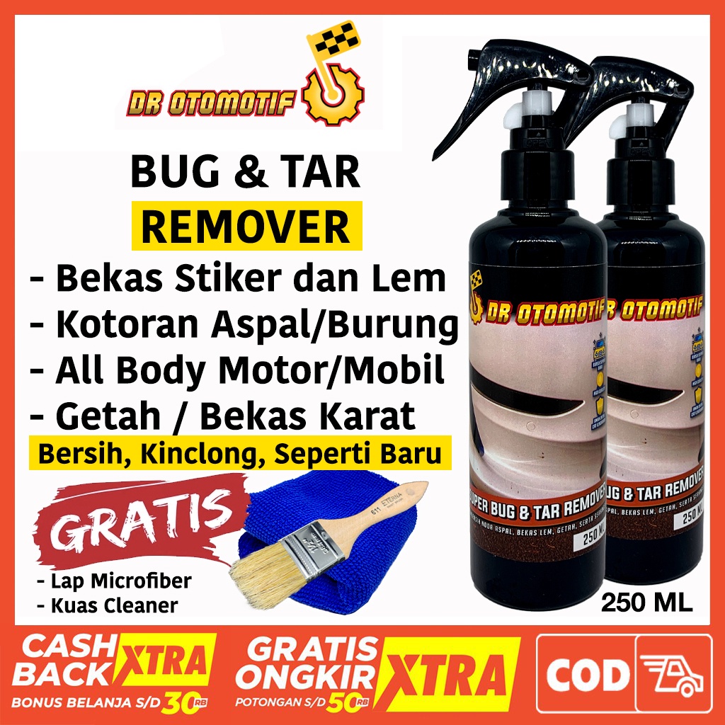 BUG AND TAR REMOVER PEMBERSIH NODA ASPAL PENGHILANG BEKAS STIKER KOTORAN BURUNG SERANGGA LEM GETAH