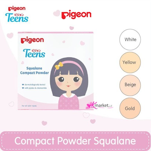 PIGEON teens Compact powder | two way cake | hypo squalane | face powder bedak make up makeup anak teen