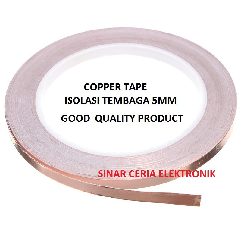 5mm Copper Tape Adhesive Isolasi Tembaga 5mm x 1 Meter Untuk Jalur PCB