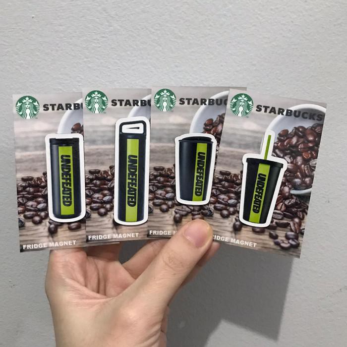 Tempelan Kulkas Starbucks x Undefeated / Magnet Kulkas (Handmade)
