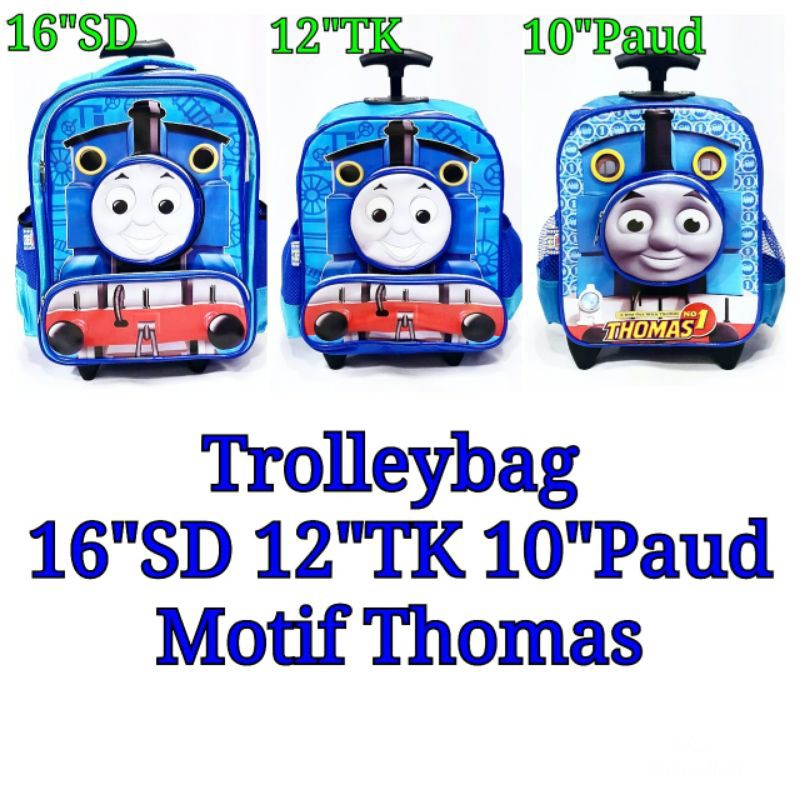 JOYELSY - TAS TROLY DORONG / RANSEL anak sekolah PAUD,TK ,SD  THOMAS / DORAEMON KANTONG PALA
