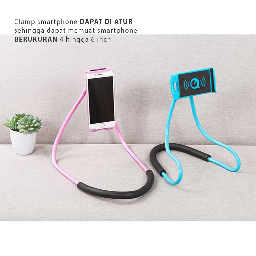 Smartphone Lazypod Neck Stand Holder HP Leher