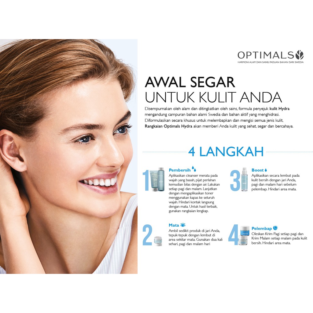 ORIFLAME OPTIMALS HYDRA RADIANCE SET PAKET PERAWATAN WAJAH KULIT KERING KOMBINASI MELEMBABKAN
