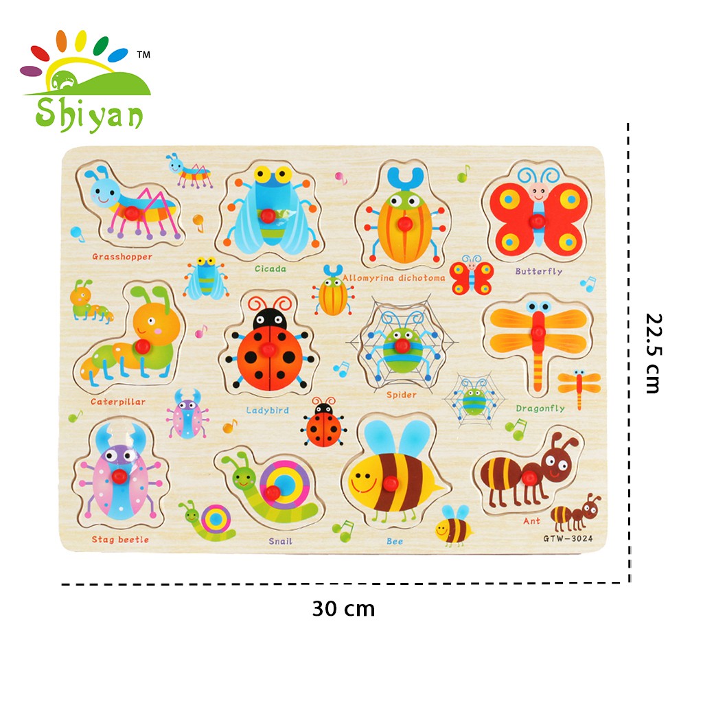 [Shiyan] mainan puzzle kayu bergambar mainan edukasi anak kids education toys wood letters-JM-6