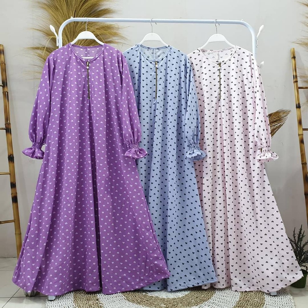 westylis Gamis Jumbo Busui Printing Love / Gamis Jumbo Terbaru XXL Ld 120 Cm pj 138cm-1