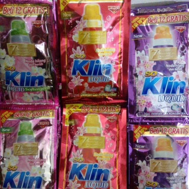 Sabun Cuci So Klin Liquid Deterjen Cair Renceng Refill Sachet 12 Buah swalayan murah jakarta