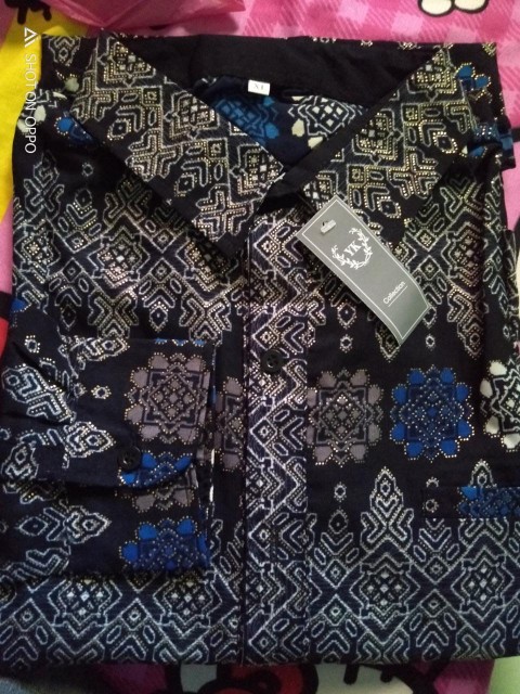 Kemeja Batik Dewasa Prada Gliter Lengan Panjang Jumbo