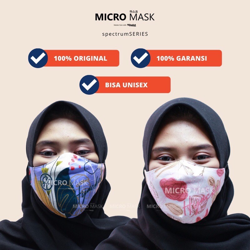 Masker Hijab Kain Motif/ Micromask / Masker Hijacket/Spectrum Masker laki dan perempuan