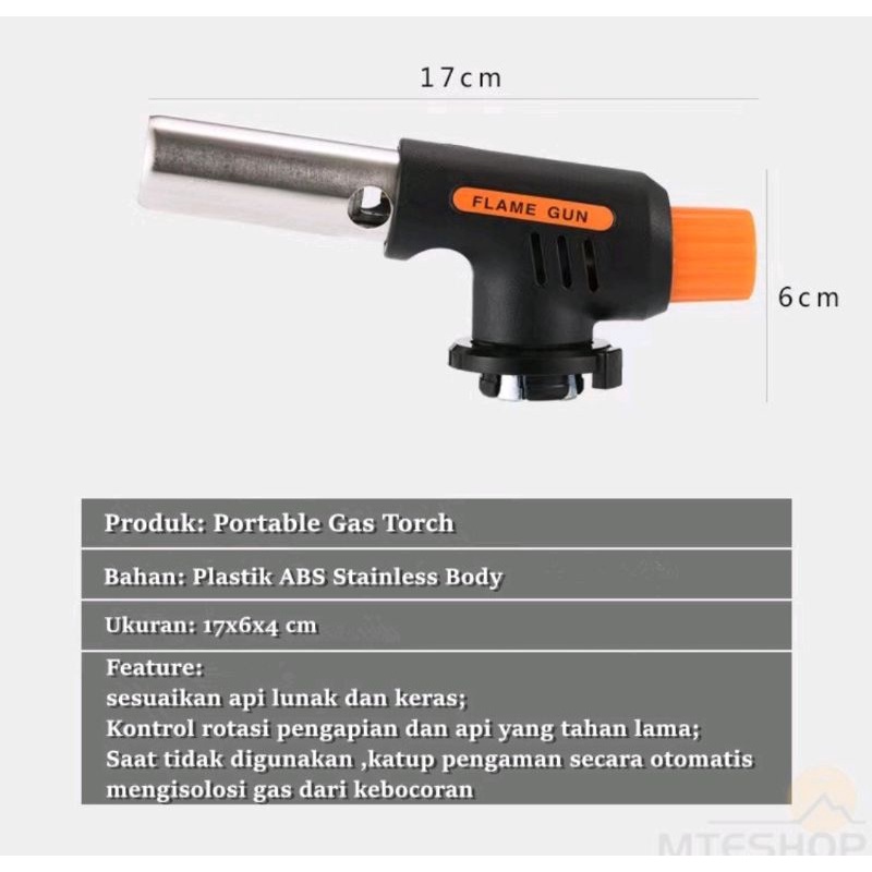 Flame Gun  / Kepala Gas torch / Portable Gas Torch / BBQ Blow Torch / Korek pematik