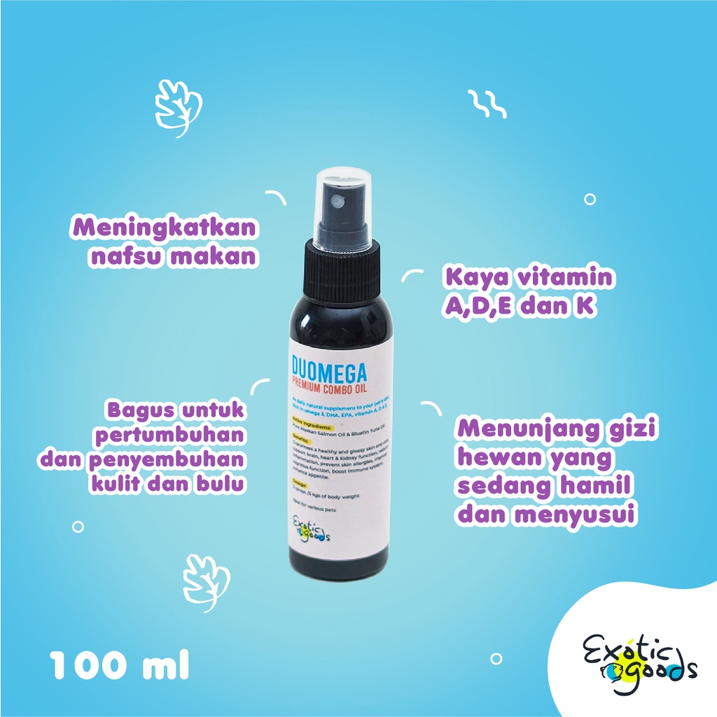 DUOMEGA PREMIUM COMBO OIL 100ml KOMBINASI ALASKAN SALMON OIL DAN BLUEFIN TUNA OIL PENAMBAH NAFSU MAKAN KUCING PENAMBAH NAFSU MAKAN ANJING PENGGEMUK KUCING PENGGEMUK ANJING PENAMBAH NAFSU MAKAN OTTER MINYAK IKAN SALMON VITAMIN MINYAK IKAN