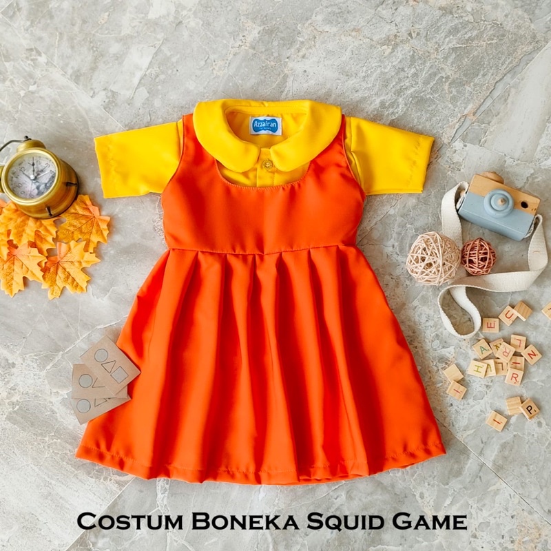 KOSTUM BONEKA SQUID GAME, BAJU BONEKA SQUID GAME, KOSTUM BONEKA SQUID GAME ANAK