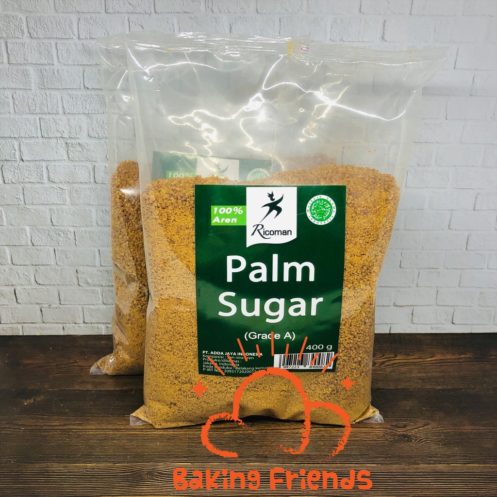 RICOMAN PALM SUGAR GRADE A 400GR/GULA AREN 100% RIKOMAN RICCOMAN