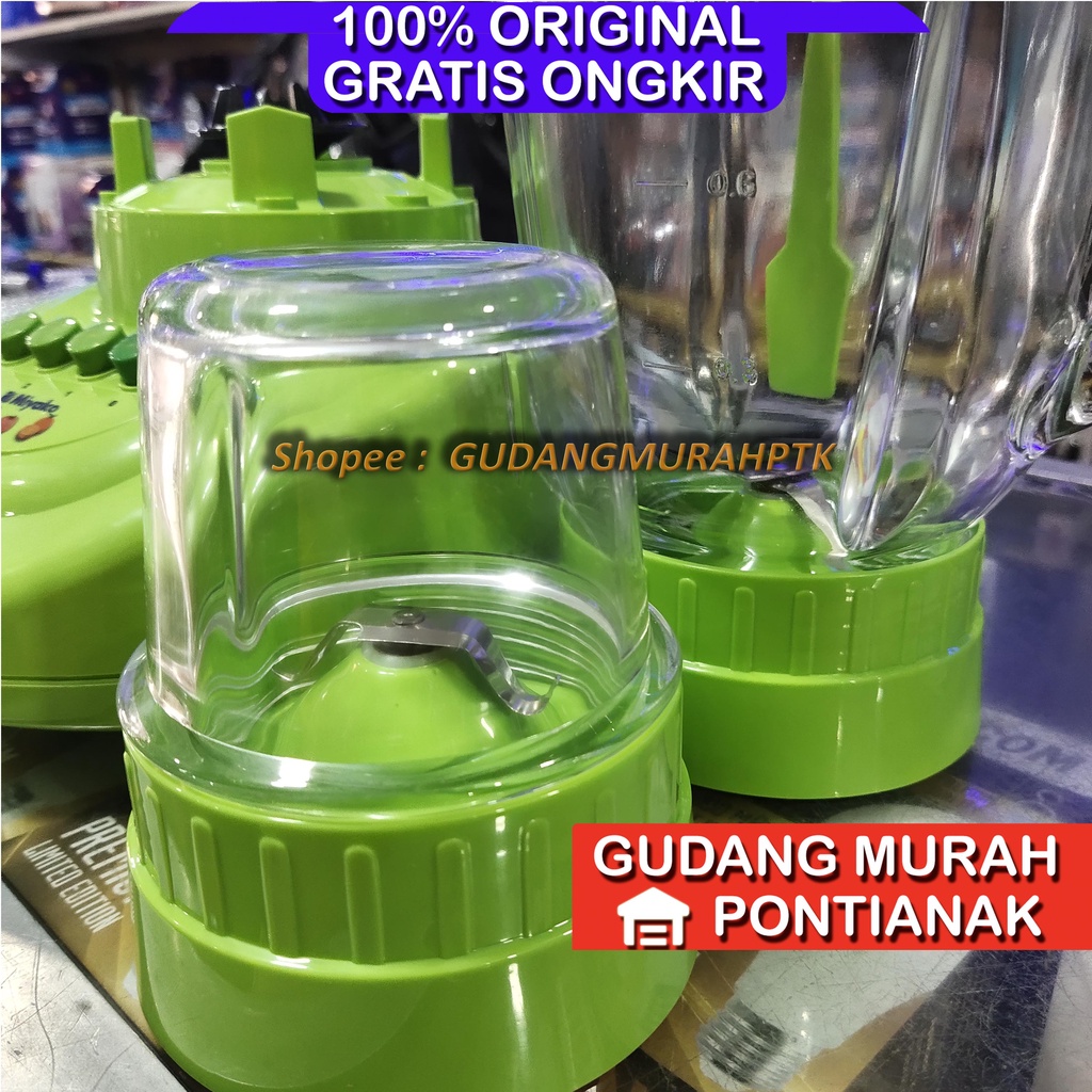 Blender Kaca 2in1 Miyako 1,5 Liter BL- 151 GF (BIG CONTAINER) lengkap pelumat basah dan kering